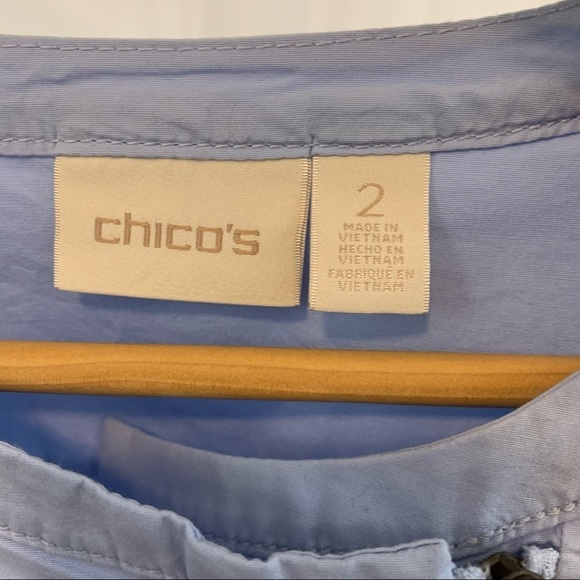 Chico’s Blue Zippered Buttoned Jacket - Picture 6 of 8